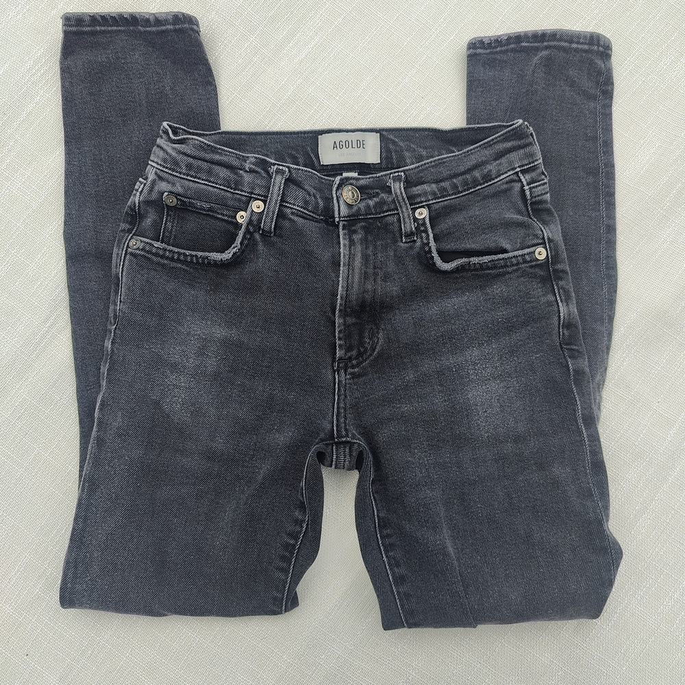 AGOLDE Women's Black Distressed Skinny Jeans Sz 24
